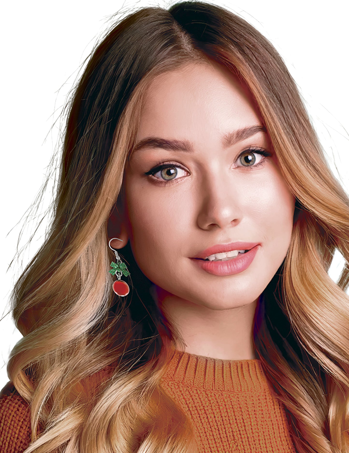 Karácsonyi gömb alakú fém fülbevalók