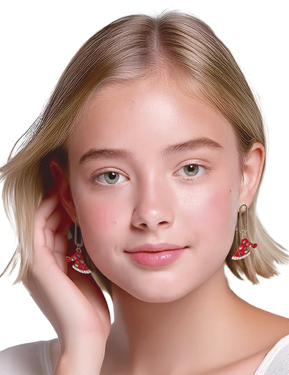 Karácsonyi kalap fém fülbevalók