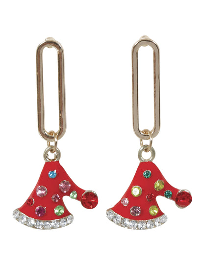 Karácsonyi kalap fém fülbevalók