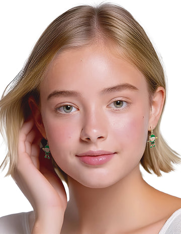 Boucles d'oreilles métalliques lutins de Noël