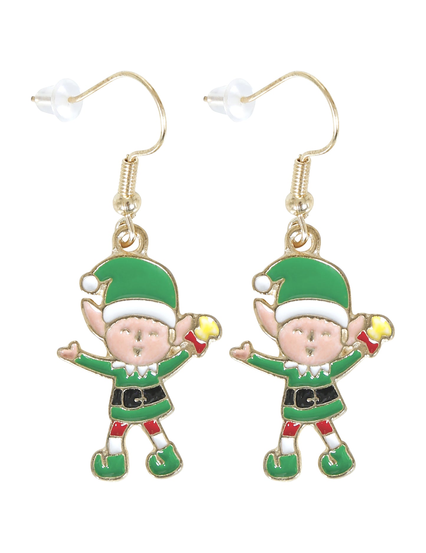 Fém karácsonyi manó fülbevalók 