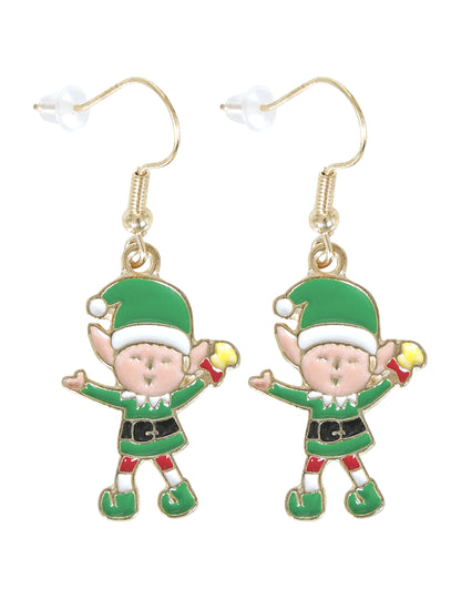 Fém karácsonyi manó fülbevalók 