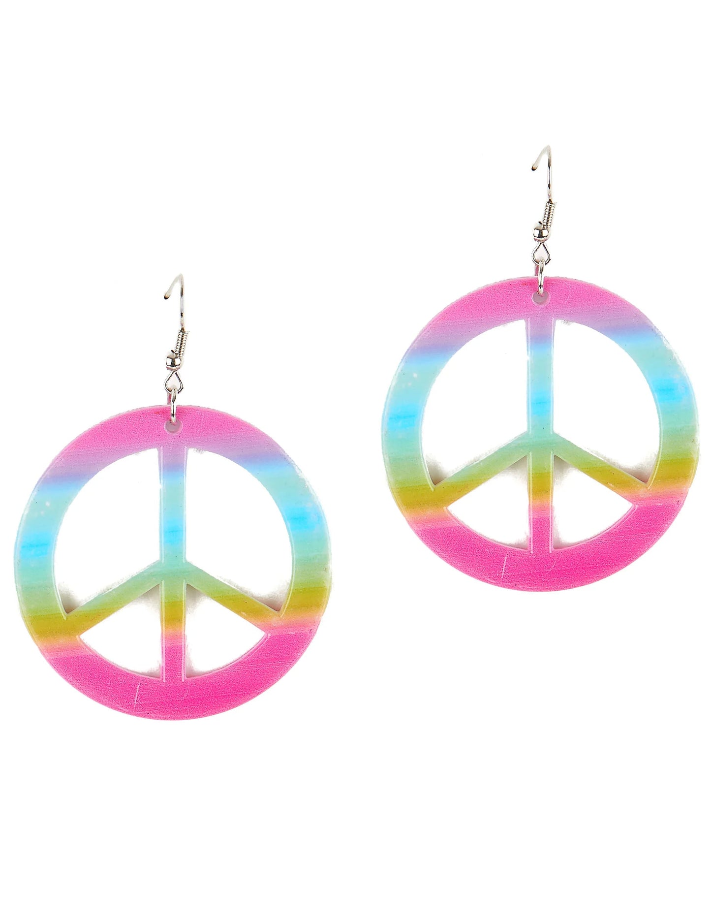 Vue d'ensemble de la paire de boucles d'oreilles peace et love