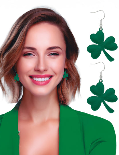 Szent Patrik-napi lóhere fülbevalók 