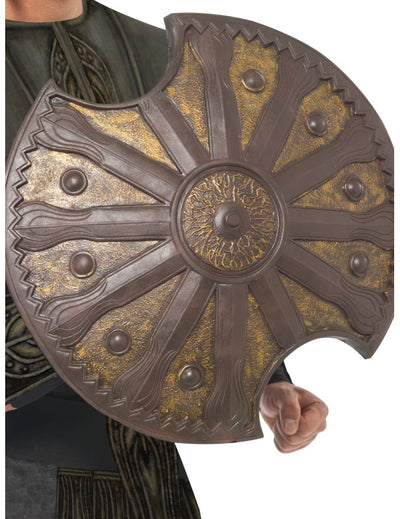 Bouclier bronze pour adulte aux reflets dorés et texture antique