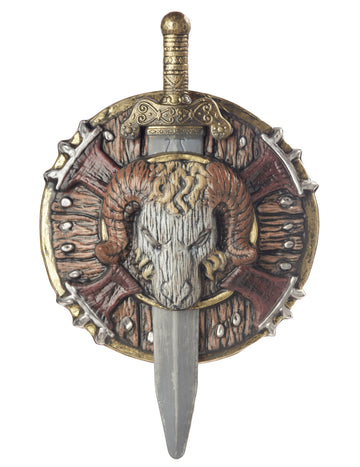 Plasztikus barbár pajzs és kard