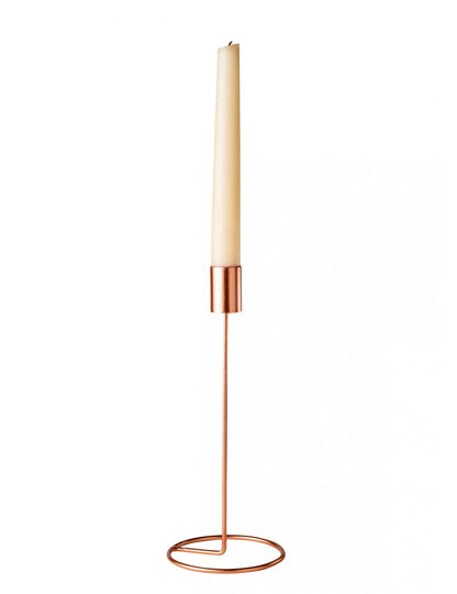 Arany rózsaszín fém design gyertyatartó 23 cm