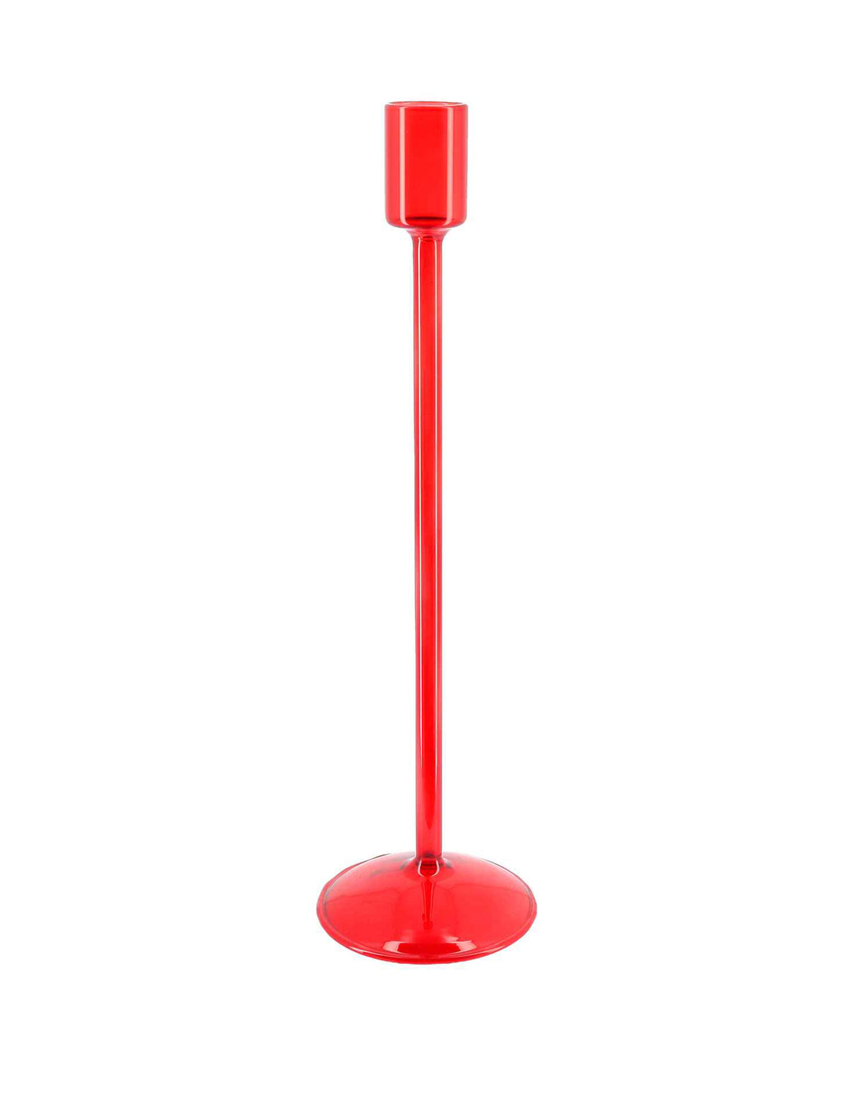 Bougeoir Élégance en verre rouge 8,5 x 30 cm