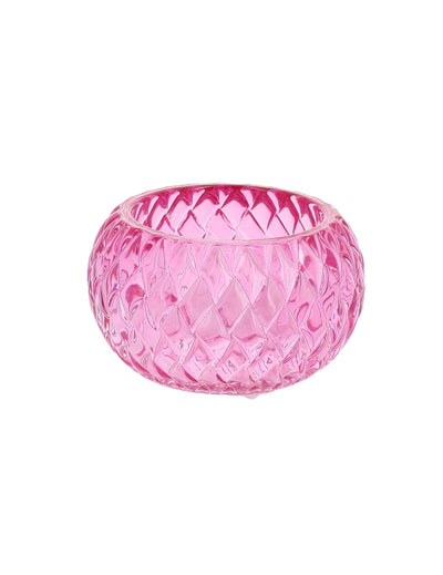 Bougeoir en cristal pour décoration de fête rose