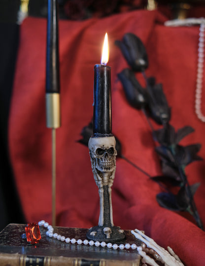 Csontok és koponyák gyertyatartó 12.5 cm