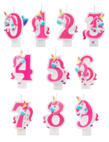 Gyertyális gyertya rózsaszín egyszarvú 14 cm