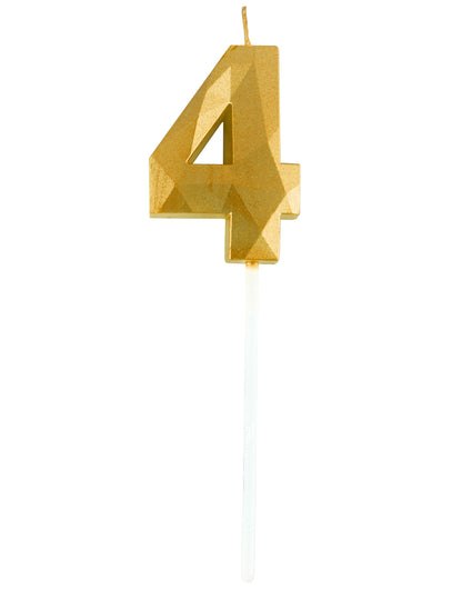 Arany számgyertya gyémánt hatással 5 cm születésnapra
