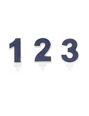 Gyertya Bobbèche Navy Blue flitterrel 7,3 cm