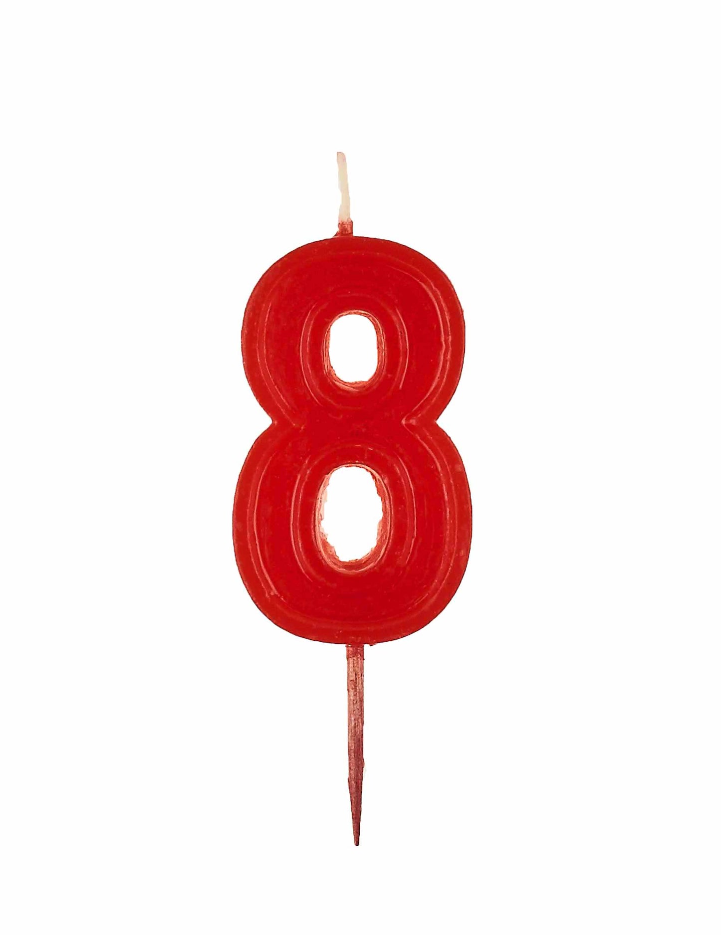 Csillogó piros 8-as számú gyertya születésnapra 