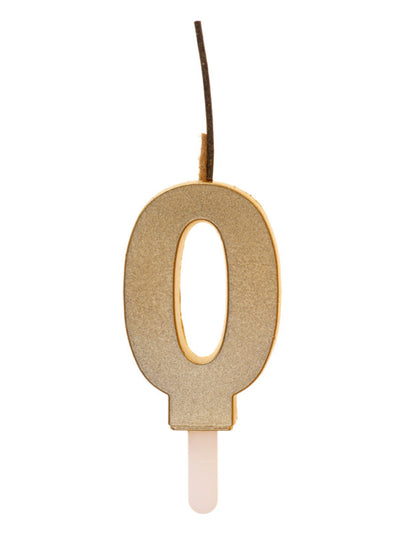 Csillogó számgyertya arany varázscsillaggal