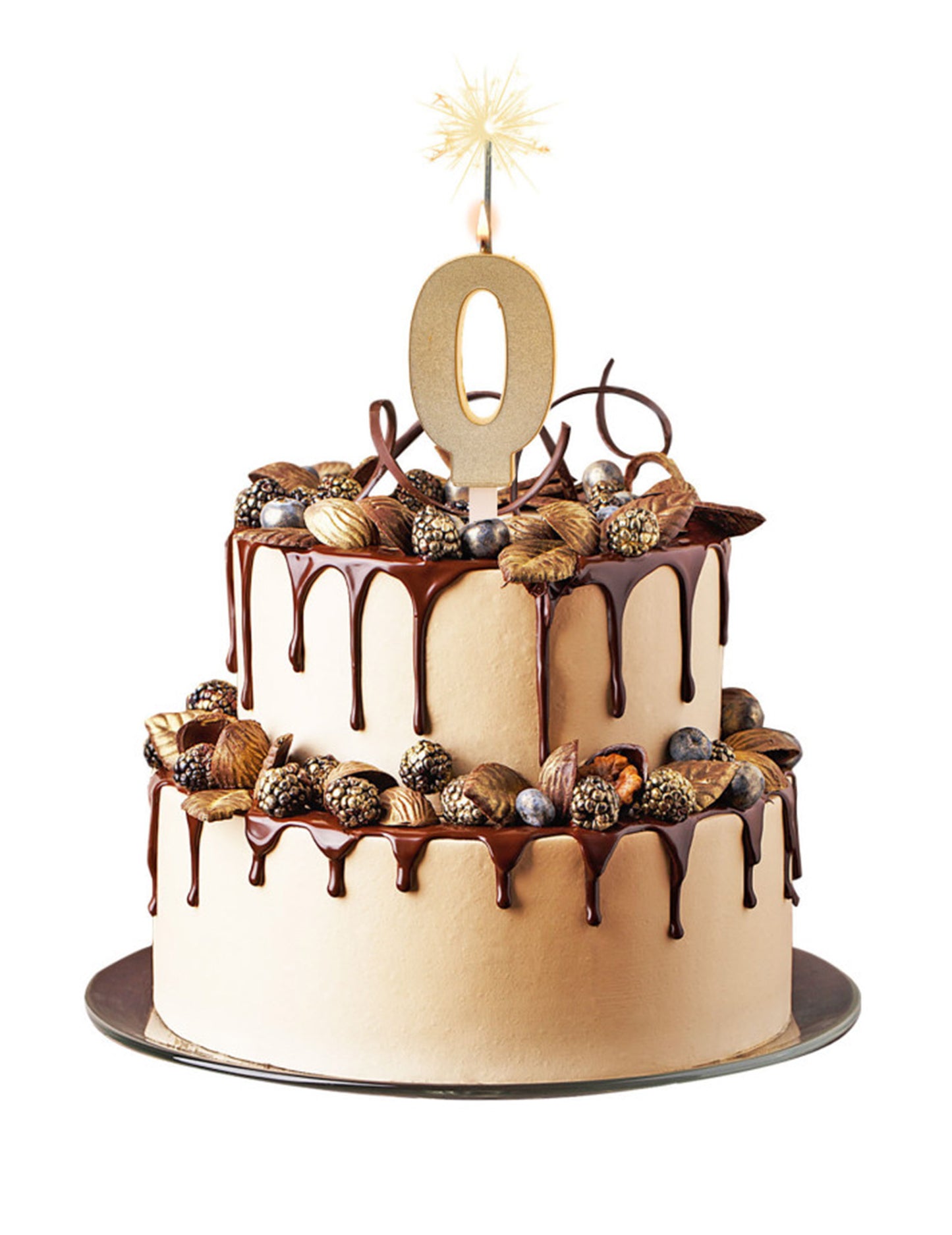 Csillogó számgyertya arany varázscsillaggal