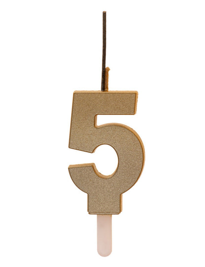 Csillogó számgyertya arany varázscsillaggal