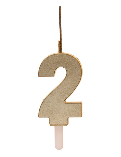 Csillogó számgyertya arany varázscsillaggal