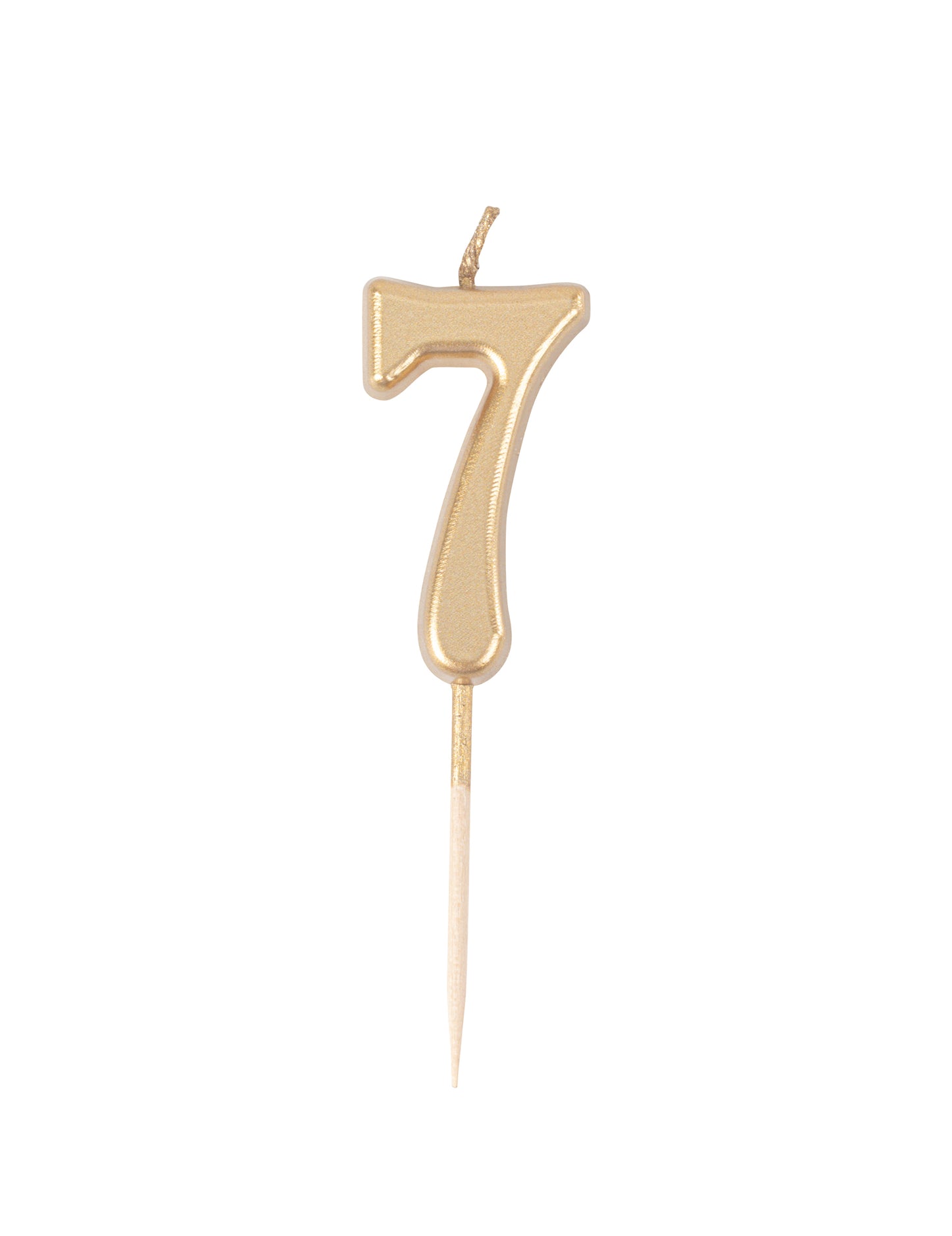 Metálarany 7-es számú születésnapi gyertya 4.3 cm csúcsidőszakban