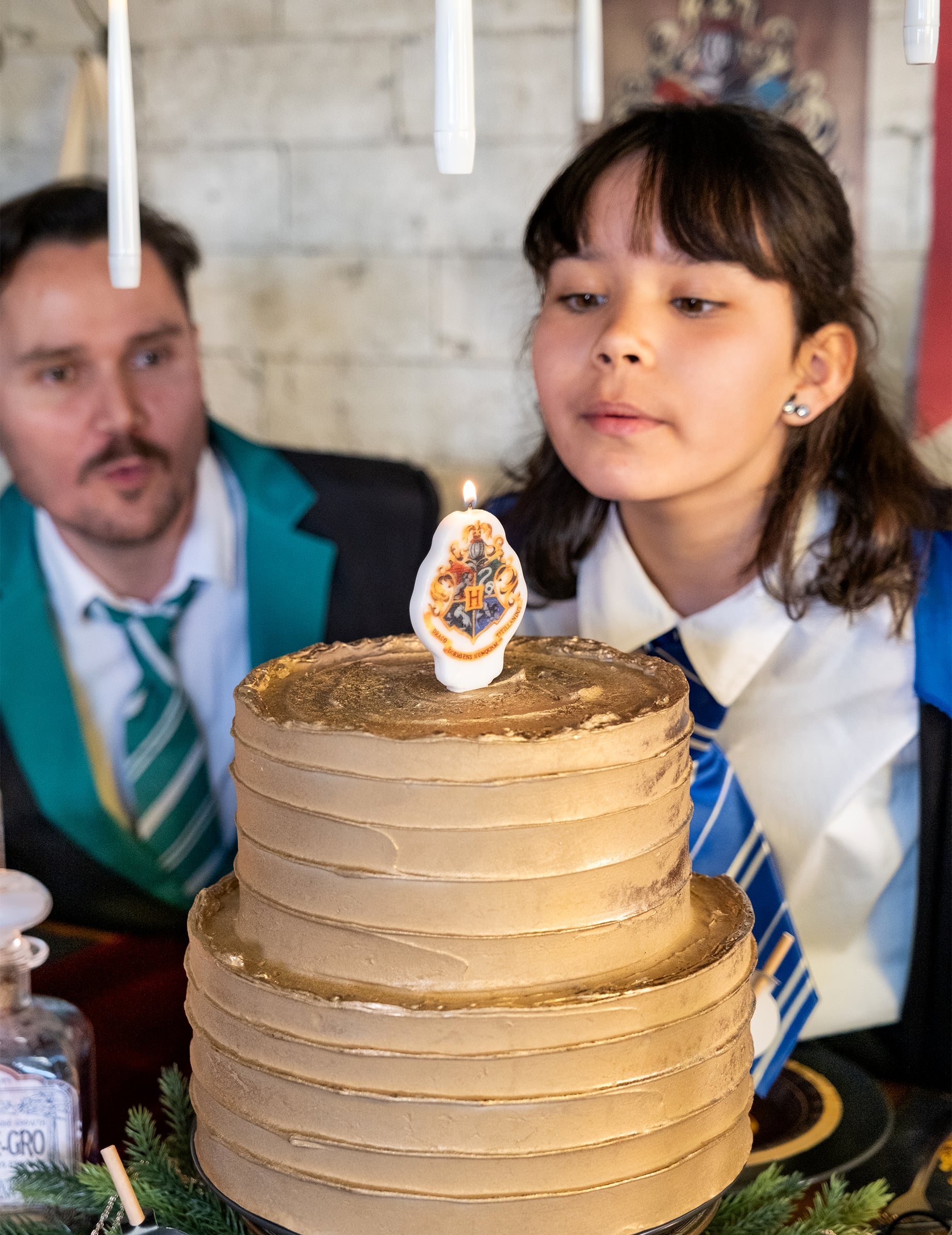 Bougie d'anniversaire Harry Potter pour enfant avec blason de Poudlard