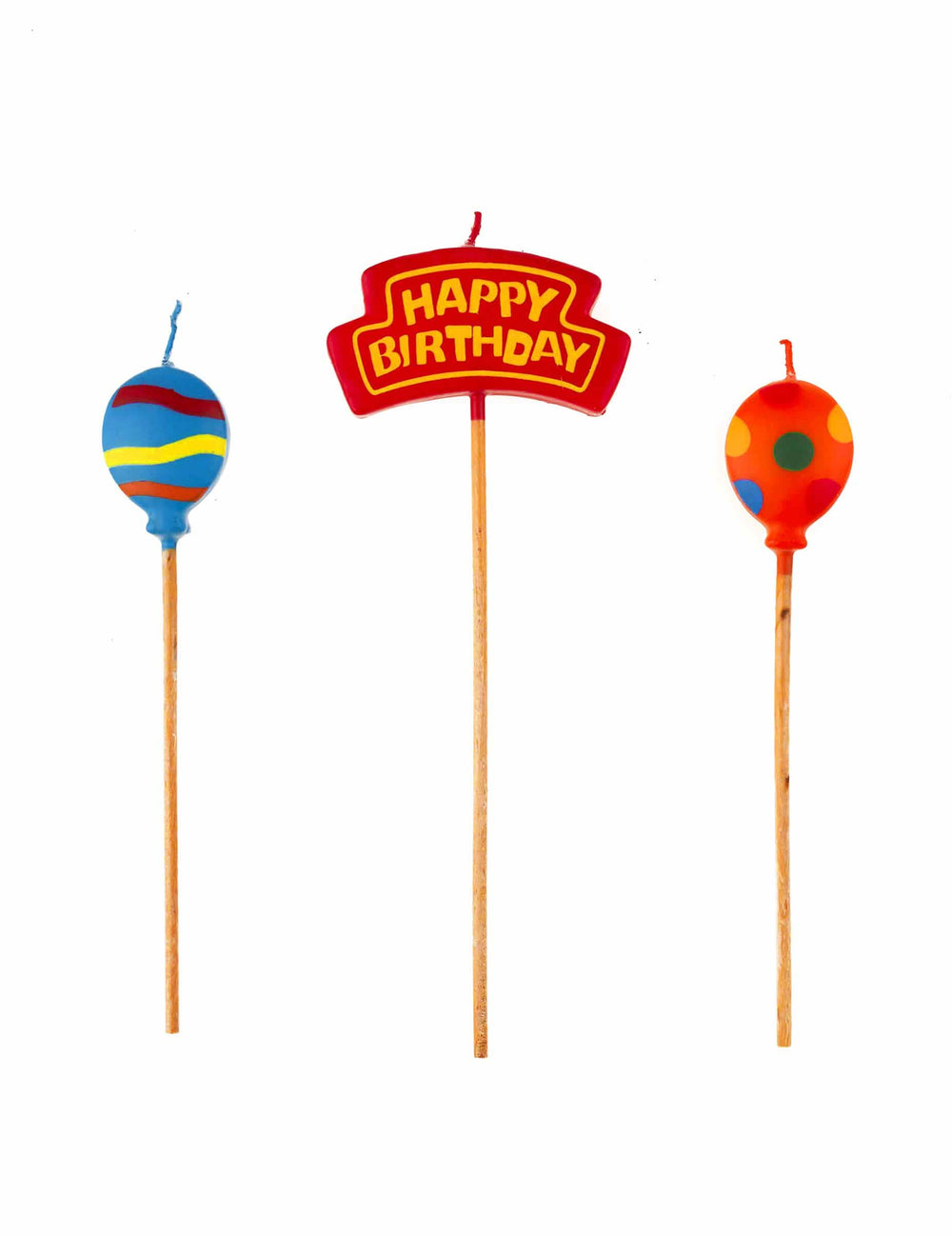 Happy Birthday színes gyertyák lufi mintákkal