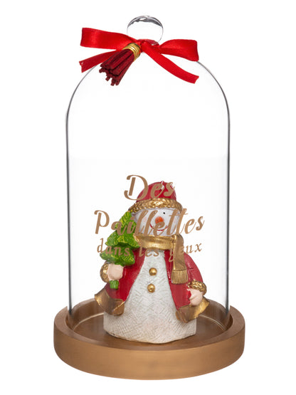 Hagyományos üvegkupolás gyertya 19 x 12 cm véletlenszerű karácsonyi minta