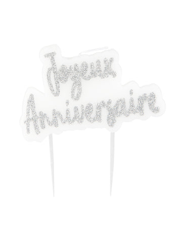 Gyertya boldog ezüst születésnapot pabulée 8 x 5 cm selyem születésnapja