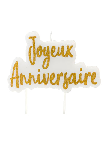 Gyertya boldog születésnapot arany születésnap 8 x 5 cm