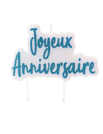 Gyertya a péné boldog születésnapot türkiz 8 x 5 cm -re