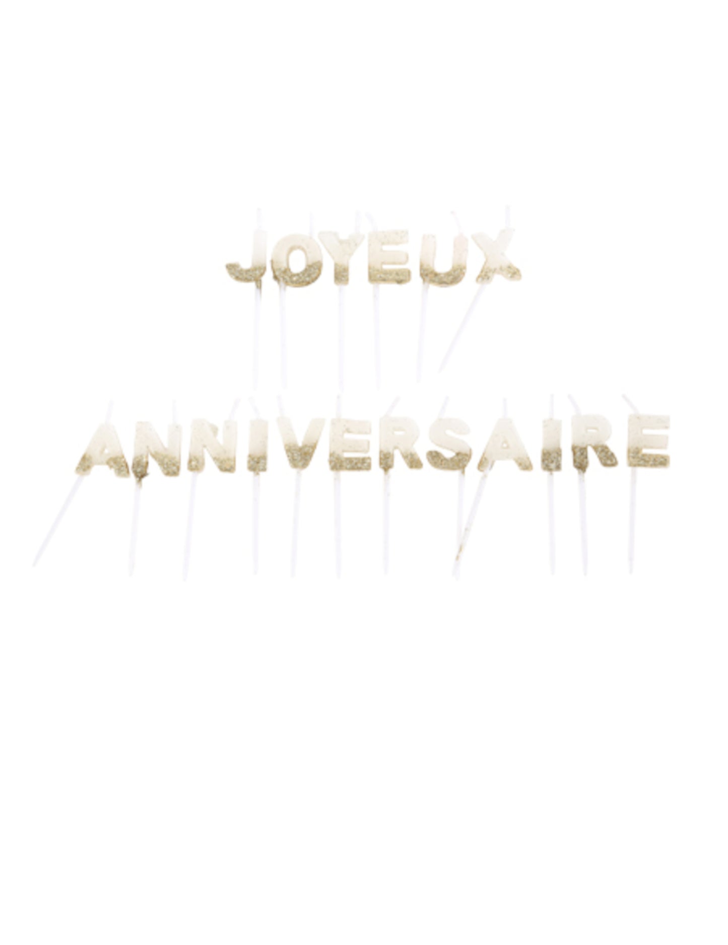 Fehér és arany csillogós születésnapi gyertyák 4.3 cm, 18 darabos készlet