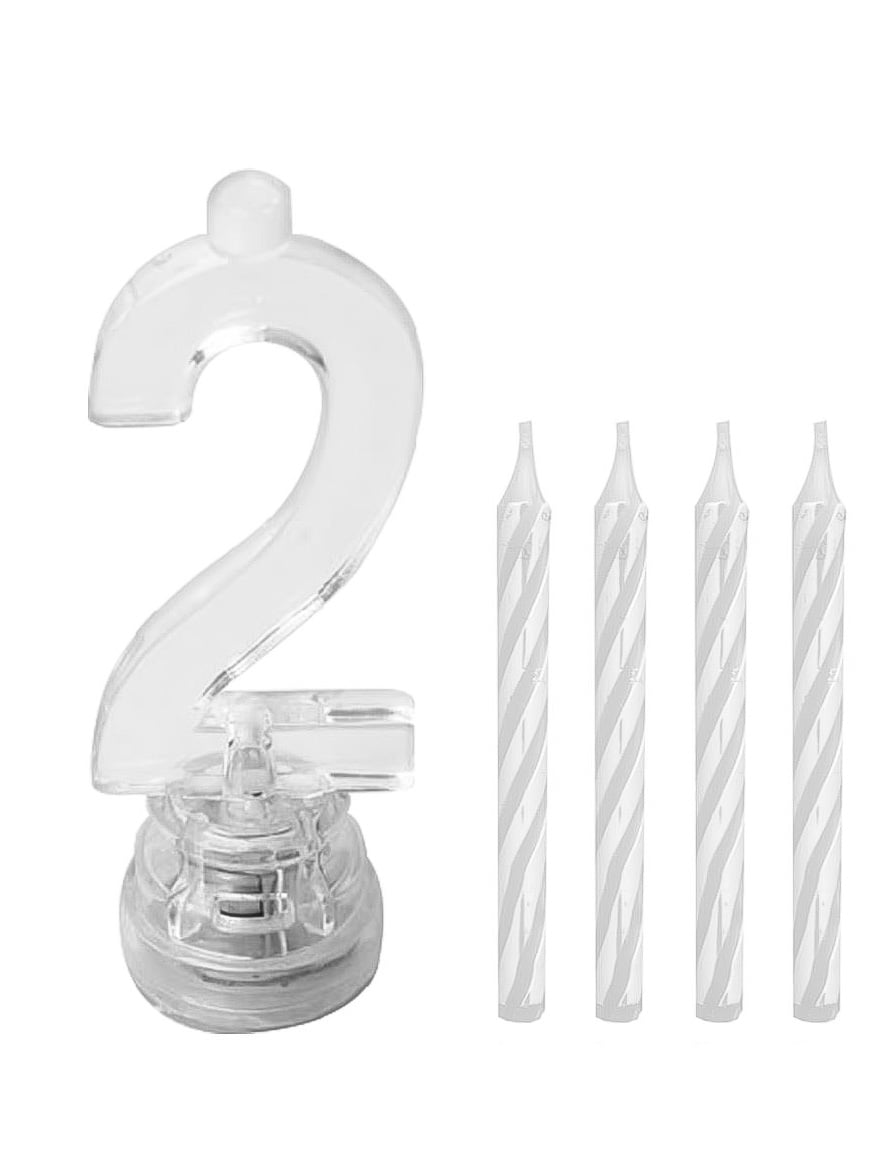 Détail des bougies fournies avec la bougie lumineuse LED chiffre 2