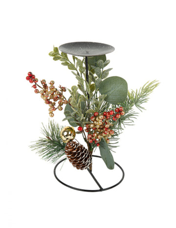 Hagyományos és növényi alapú gyertyatartó 20 cm karácsonyi díszek