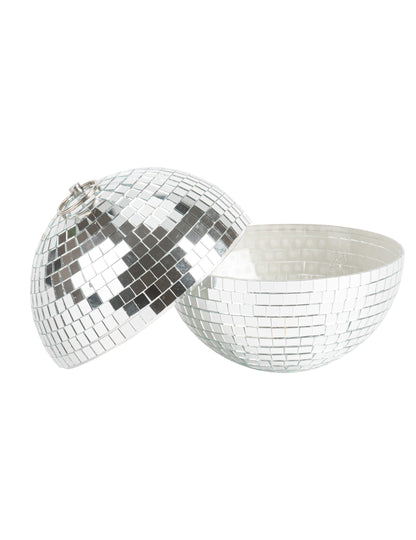 Boule à facettes emboitable argentée 16 cm
