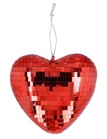 Red Heart Disco Ball - 19 cm