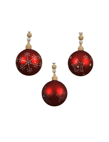 Piros üveg karácsonyi gömb 8 cm véletlenszerű modell 