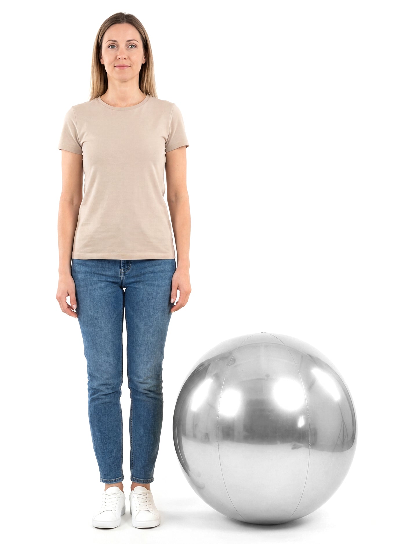 Felfújható ezüst tükörgömb 60 cm 