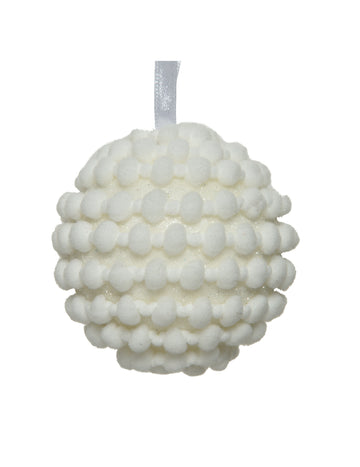 Karácsonyi gömbdísz pamuttal és csillámos hatással 8 cm poláris légkör