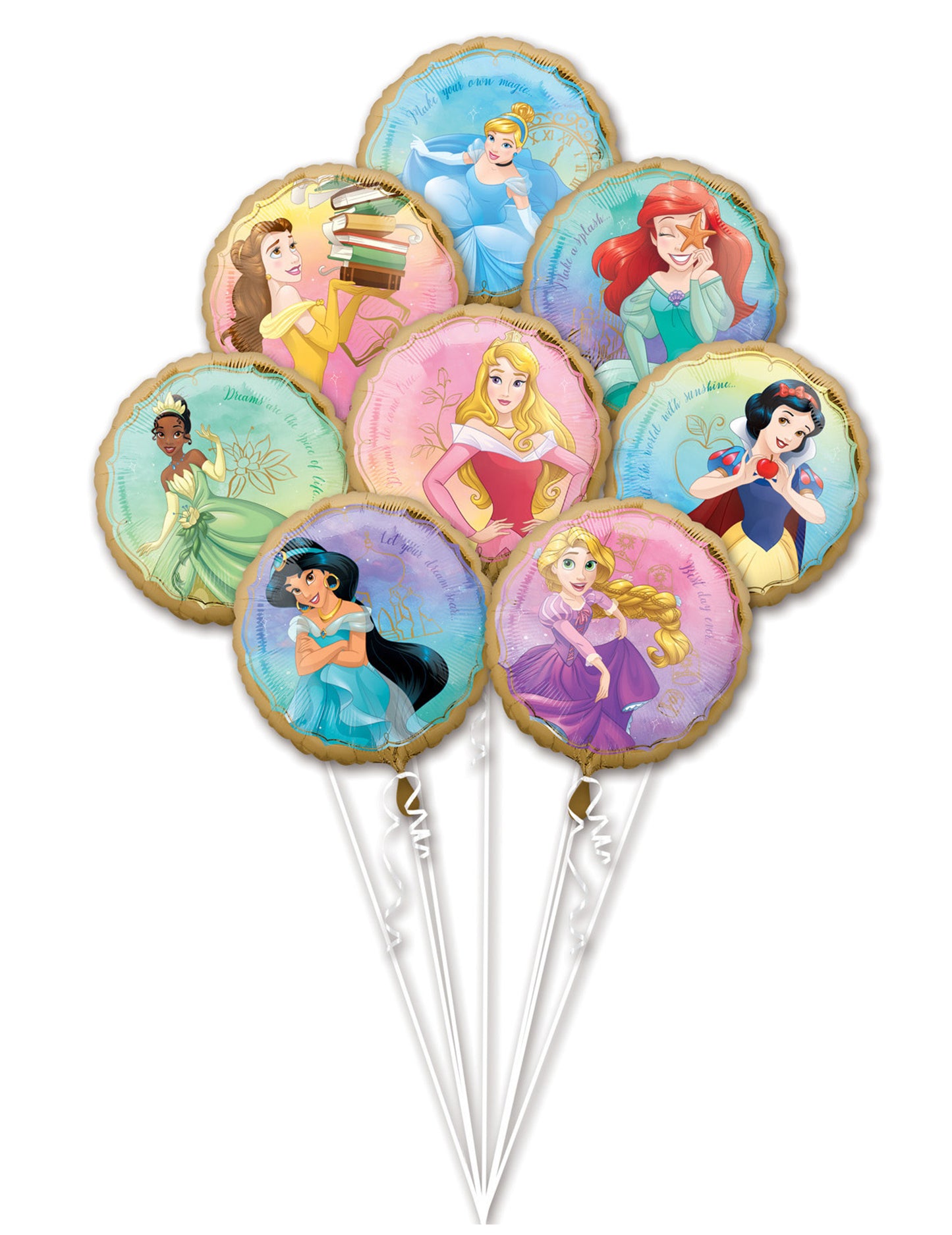 Csokor 8 alumínium léggömb hercegnők Disney
