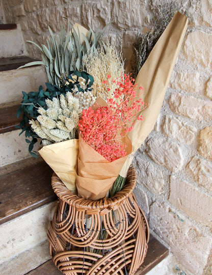 Szárított rózsaszín fátyolvirág csokor 25g díszítéshez