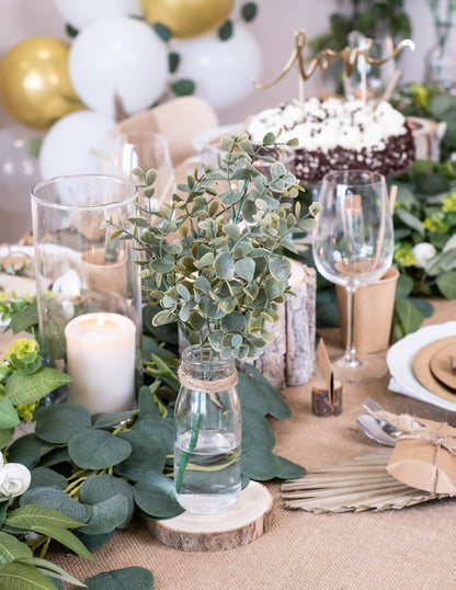 Zöld eukaliptusz levelekből álló csokor 35 cm növényi dekoráció