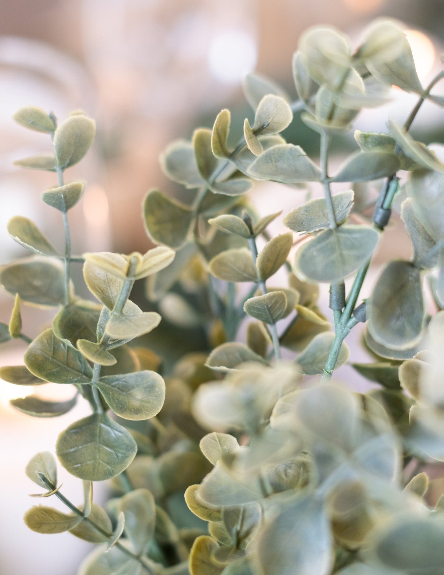 Zöld eukaliptusz levelekből álló csokor 35 cm növényi dekoráció