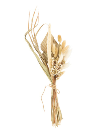 Bouquet de fleurs séchées Olga pour mariage naturel avec paillettes or