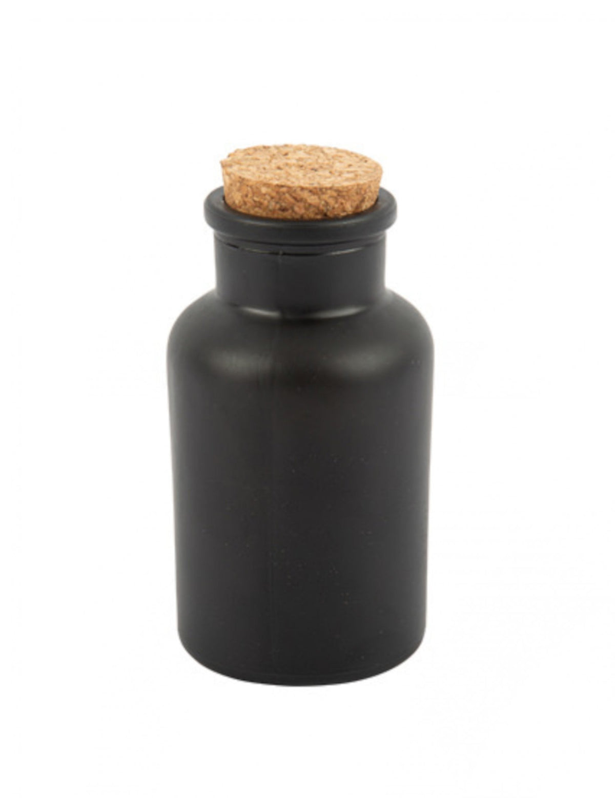 Bouteille apothicaire pour décoration noire mat avec bouchon liège