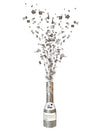 Bouteille canon à confettis pour fête argentée