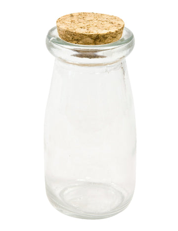 Bouteille en verre avec bouchon en liège pour candy bar transparente