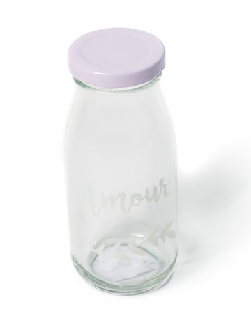 Cukorkát szeletes szerelem üvegpalack 6 x 14,5 cm esküvőre