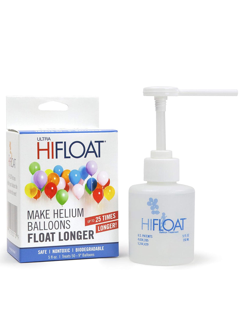 Bouteille HI-FLOAT avec pompe pour ballons hélium 150ml