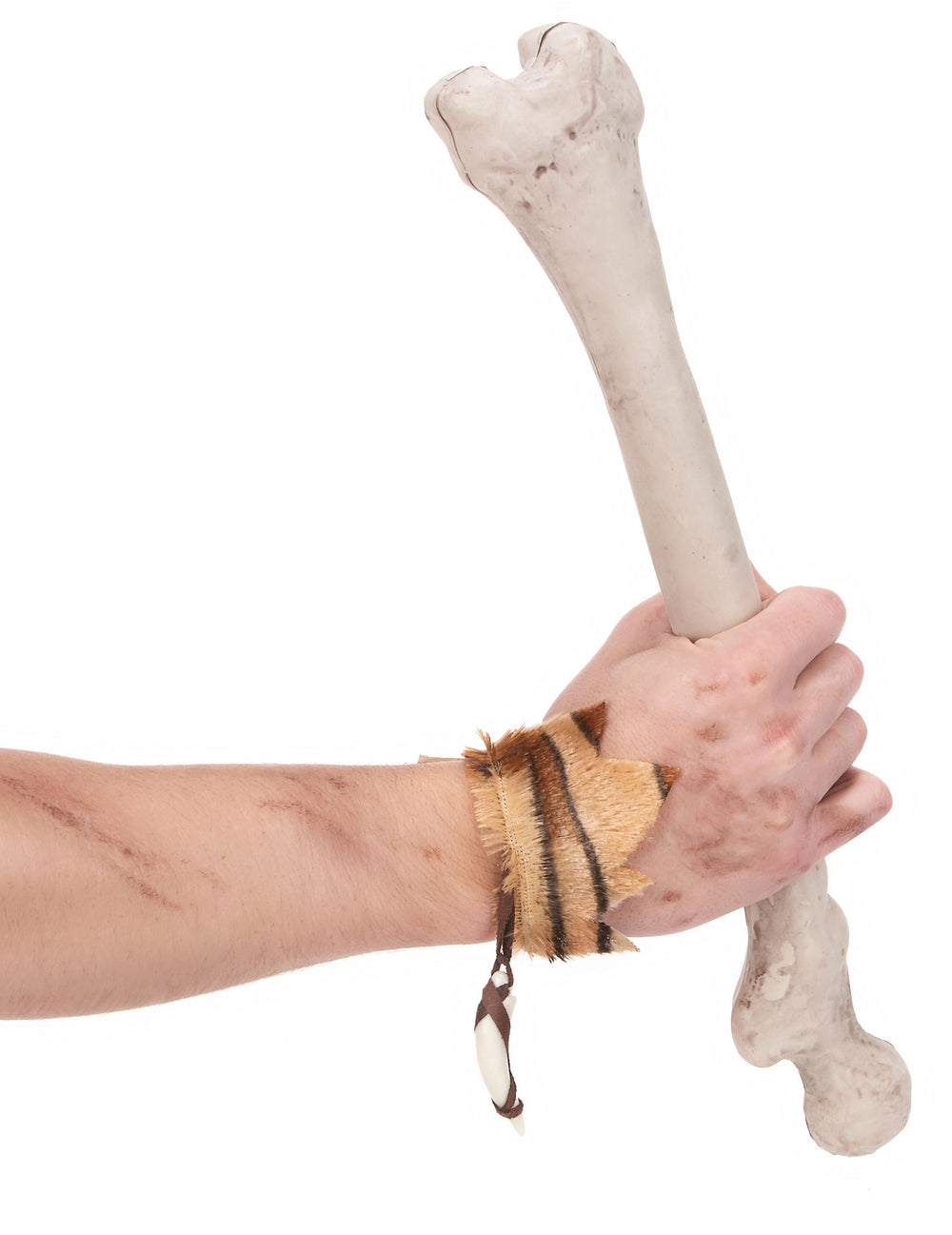 Bracelet homme des cavernes pour adulte motif tigre et dent