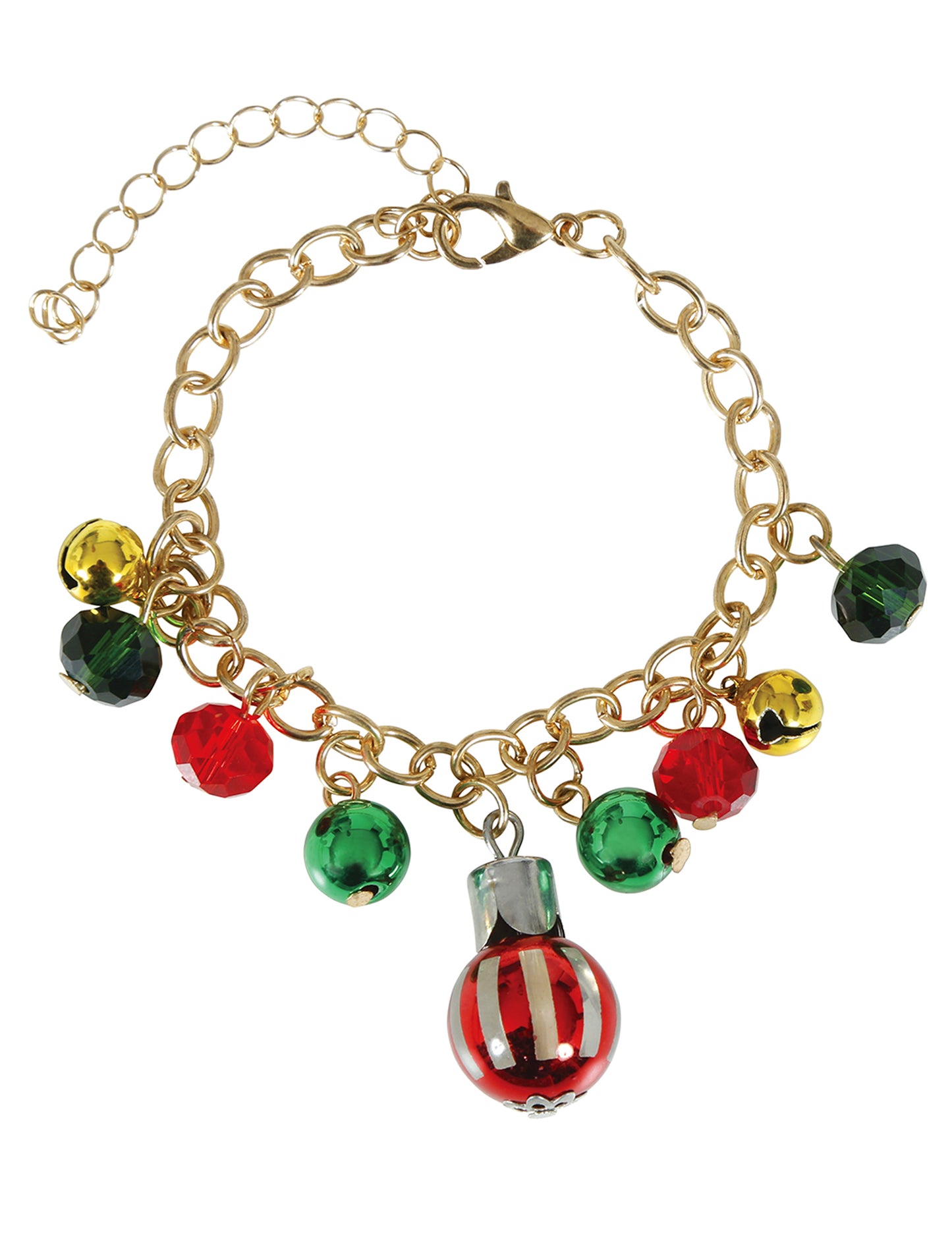 Karácsonyi gömb alakú fém karkötő