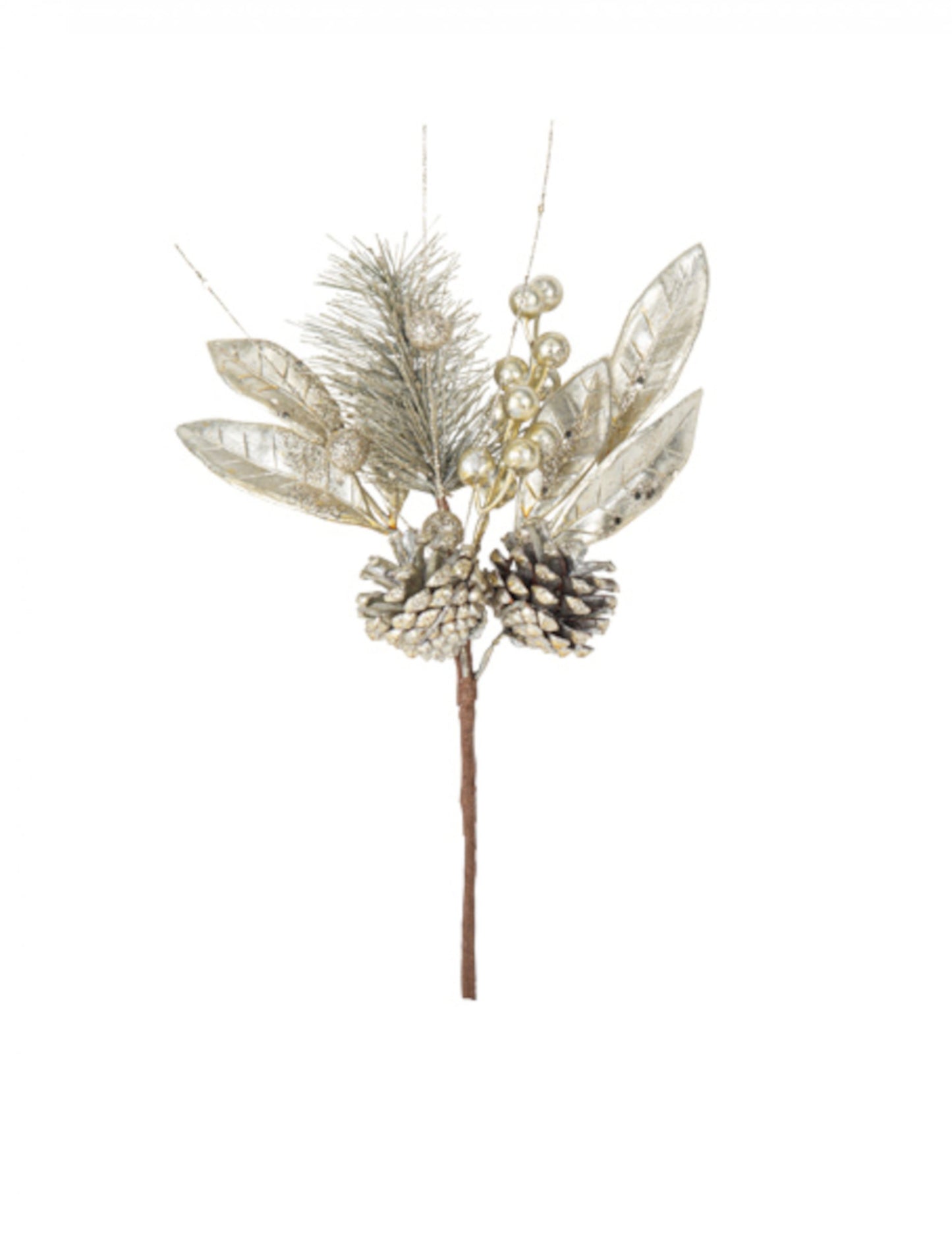 Branchage éblouissant pour décoration de fête doré à paillettes et baies